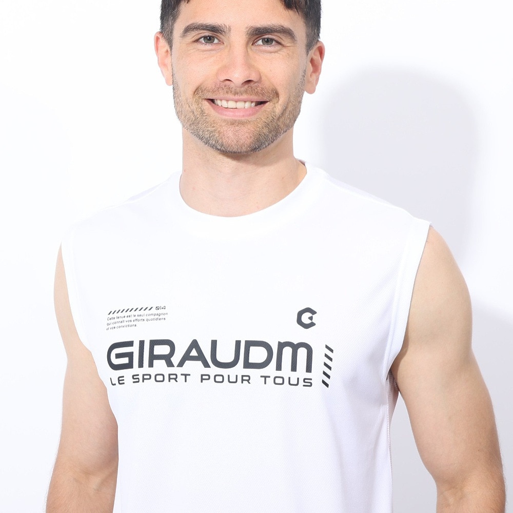 ジローム（GIRAUDM）（メンズ）ドライプラスクール シャインブロック メッシュ ノースリーブ CT4S0031-TR863-GRES WHT
