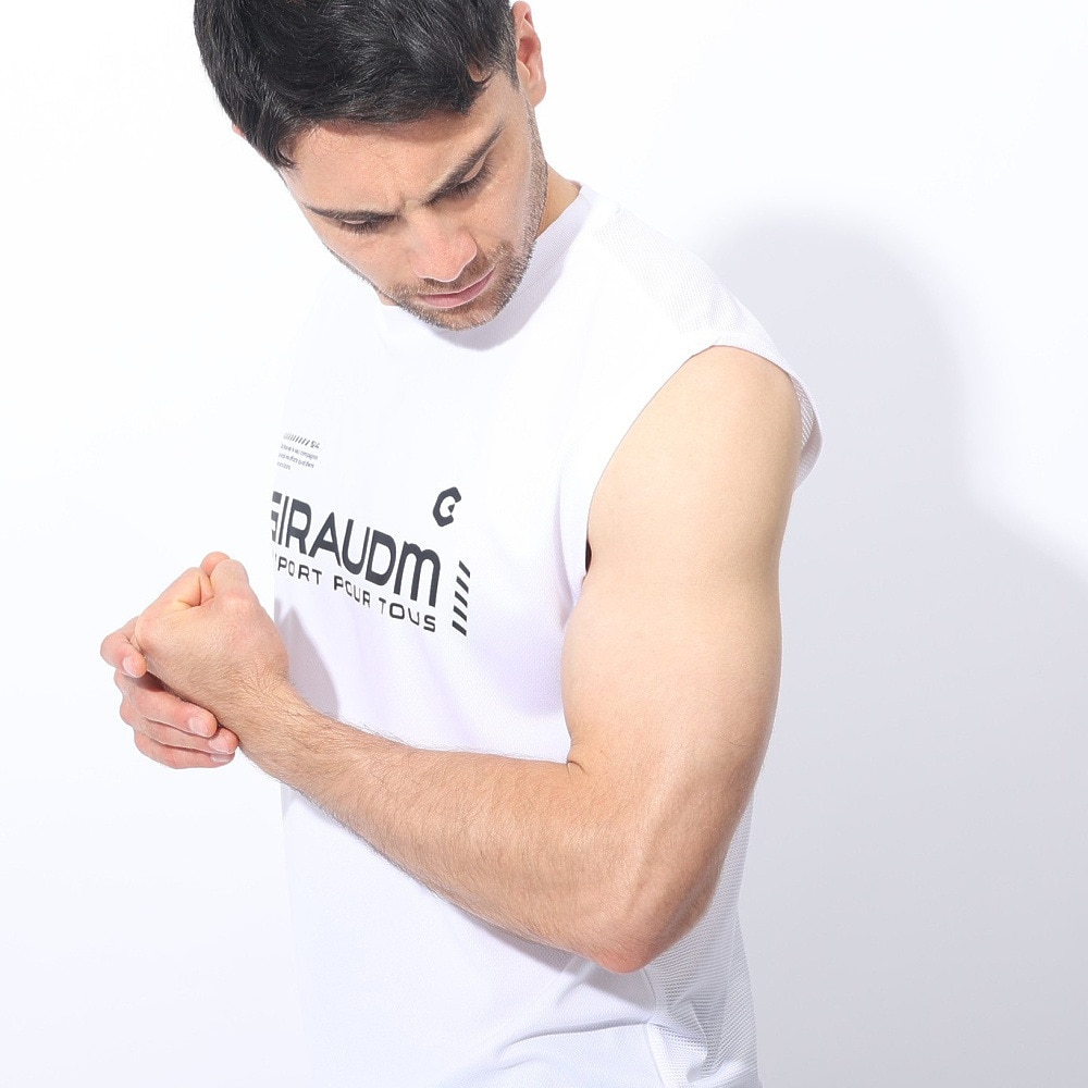 ジローム（GIRAUDM）（メンズ）ドライプラスクール シャインブロック メッシュ ノースリーブ CT4S0031-TR863-GRES WHT