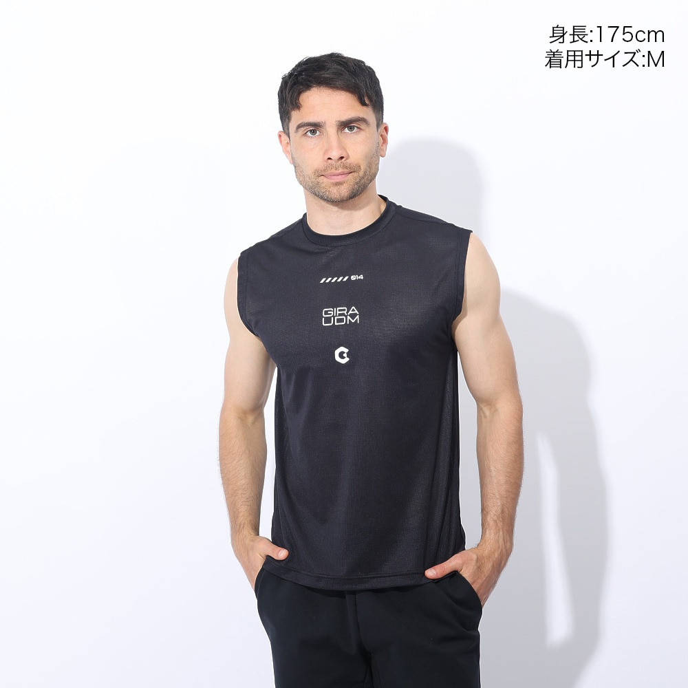 ジローム（GIRAUDM）（メンズ）ドライプラス メッシュ ノースリーブTシャツ CT4S0033-TR863-GRES BLK