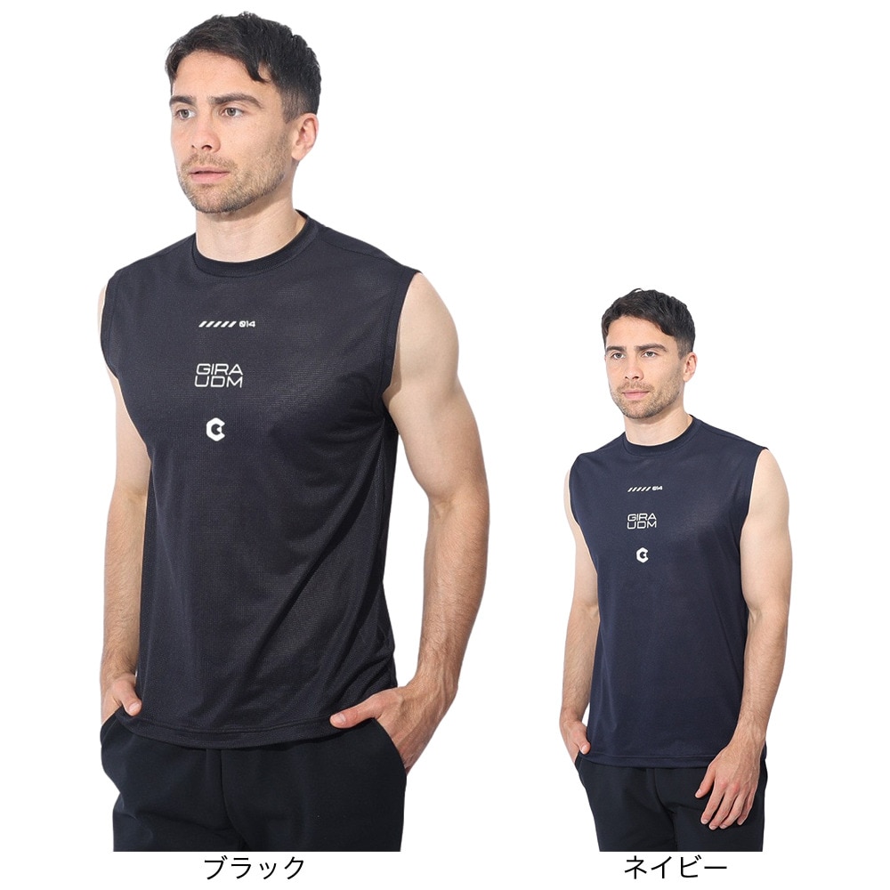 ジローム（GIRAUDM）（メンズ）ドライプラス メッシュ ノースリーブTシャツ CT4S0033-TR863-GRES BLK