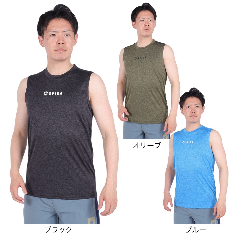 スフィーダ（SFIDA）（メンズ）COOLTECT SFIDA TR ノースリーブシャツヘザー SA-24X23 BLU