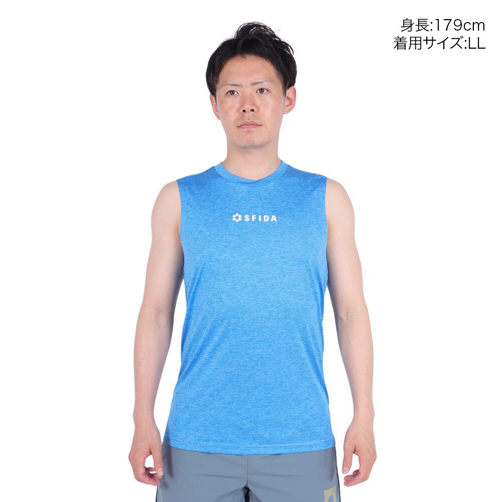 スフィーダ（SFIDA）（メンズ）COOLTECT SFIDA TR ノースリーブシャツヘザー SA-24X23 BLU