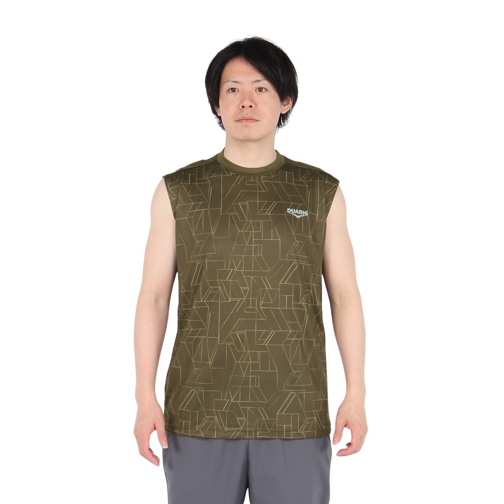デュアリグ（DUARIG）（メンズ）ドライプラスクール シャインブロック メッシュ ノースリーブTシャツ 5S0012-TRCT-863HD KHK
