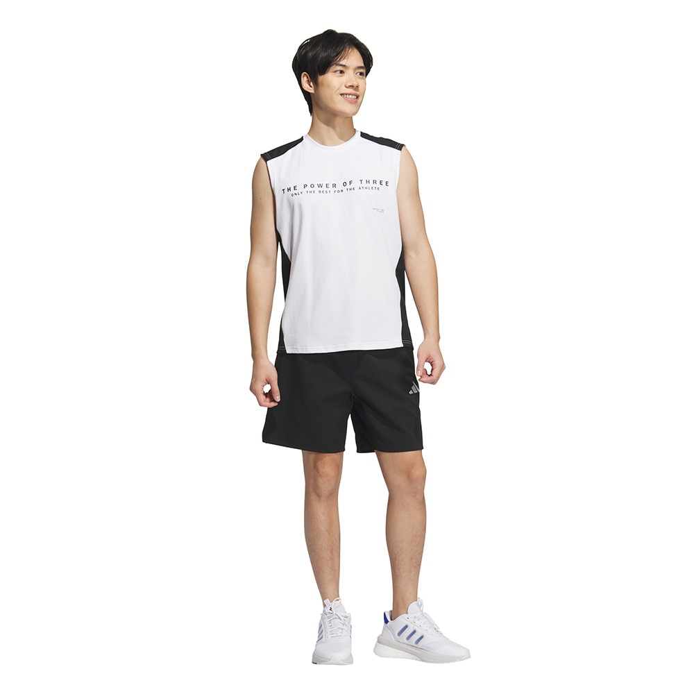 アディダス（adidas）（メンズ）Adptn ホリゾンタル ストライプス テクスチャード ダブルニット ノースリーブシャツ KQD53-JM2086
