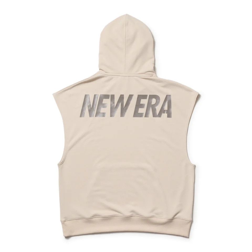ニューエラ（NEW ERA）（メンズ）フレンチスリーブ オーバーサイズド ドライスウェット プルオーバーフーディー ワードマーク ロゴ サンドベージュ 14410470