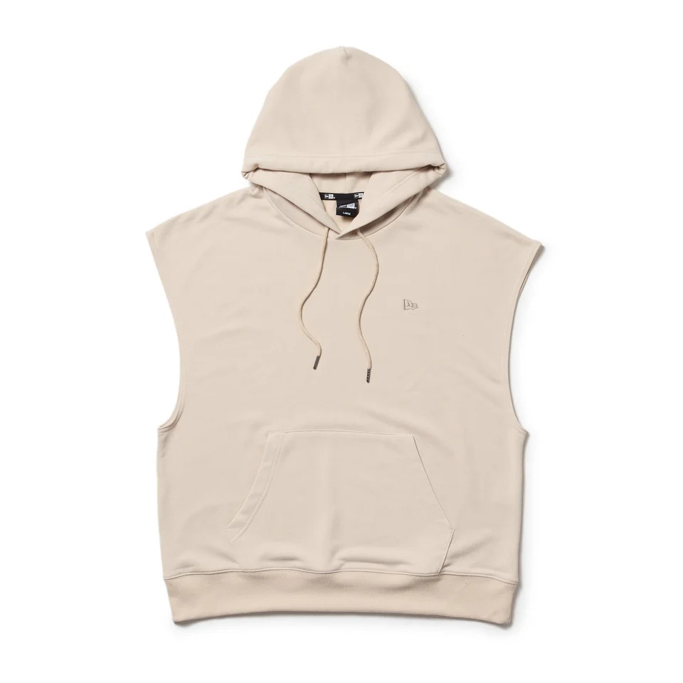 ニューエラ（NEW ERA）（メンズ）フレンチスリーブ オーバーサイズド ドライスウェット プルオーバーフーディー ワードマーク ロゴ サンドベージュ 14410470
