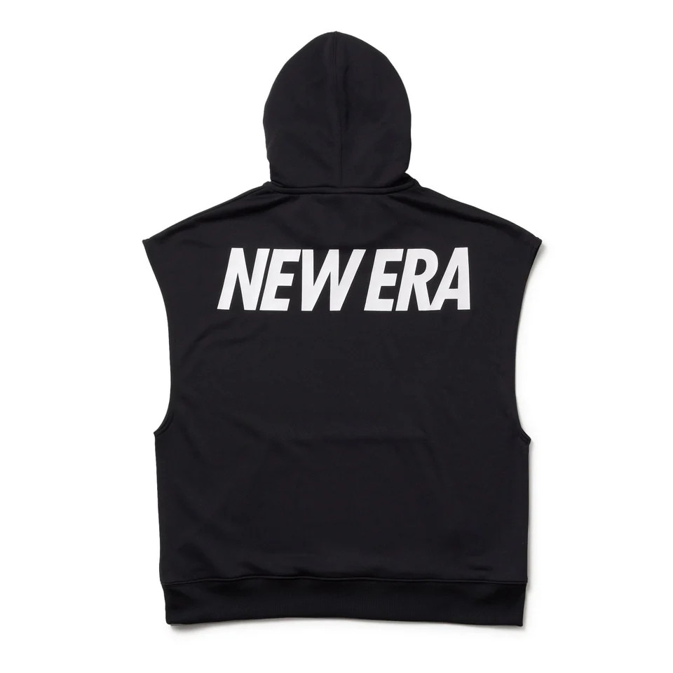 ニューエラ（NEW ERA）（メンズ）フレンチスリーブ オーバーサイズド ドライスウェット プルオーバーフーディー ワードマーク ロゴ ブラック 14410471