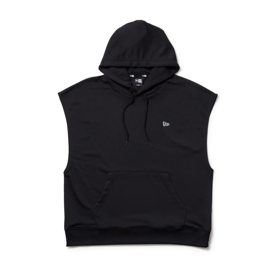 ニューエラ（NEW ERA）（メンズ）フレンチスリーブ オーバーサイズド ドライスウェット プルオーバーフーディー ワードマーク ロゴ ブラック 14410471