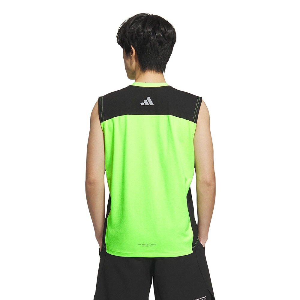 アディダス（adidas）（メンズ）Adptn ホリゾンタル ストライプス テクスチャード ダブルニット ノースリーブシャツ KQD53-JM2087