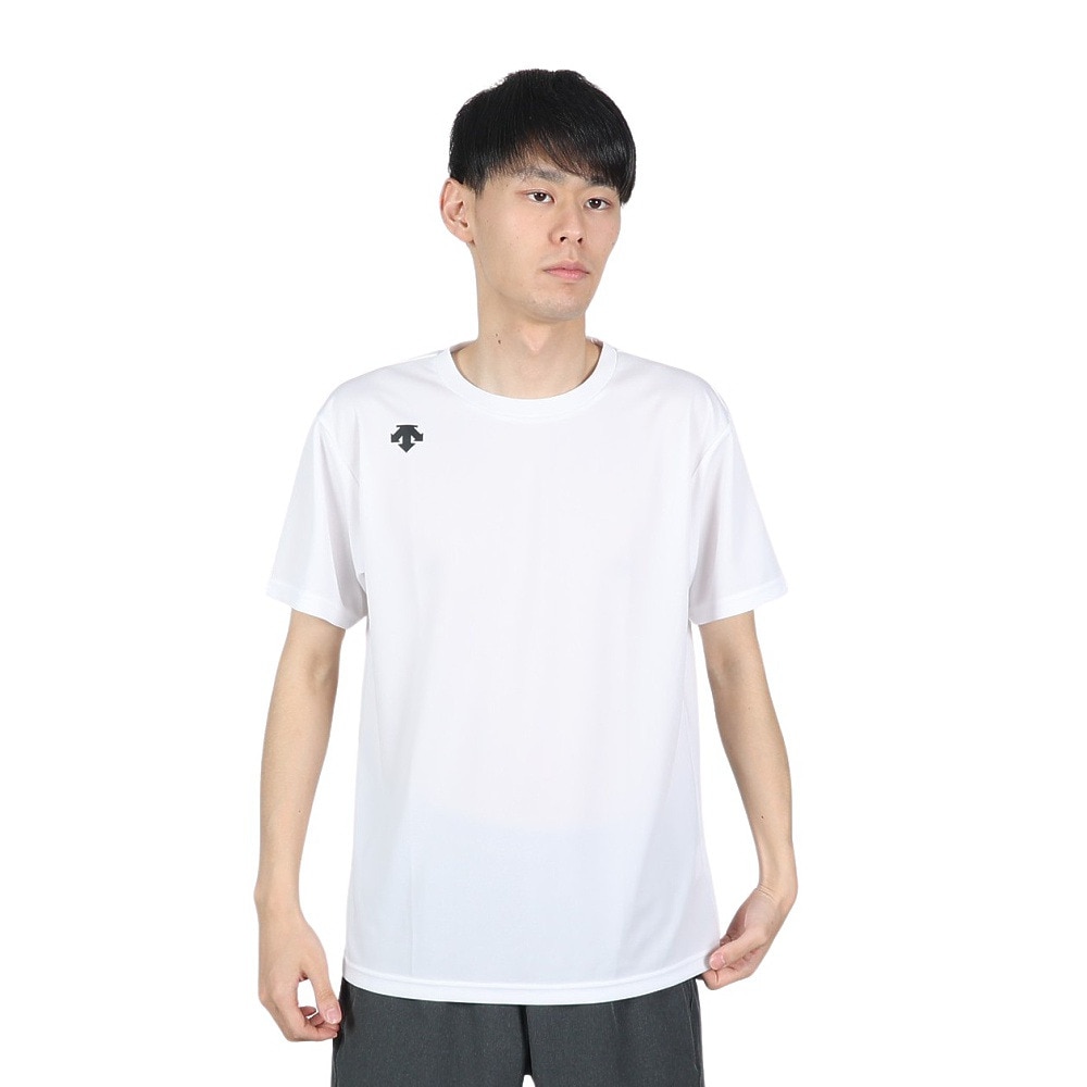 デサント（DESCENTE）（メンズ）Tシャツ 半袖 メンズ 吸汗速乾 ワンポイントシンプル 白 ホワイト ハーフスリーブシャツ DMC-5801B WHT