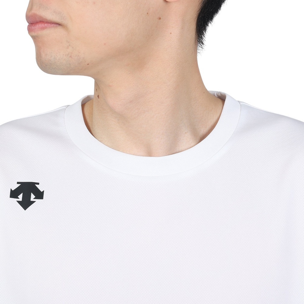 デサント（DESCENTE）（メンズ）Tシャツ 半袖 メンズ 吸汗速乾 ワンポイントシンプル 白 ホワイト ハーフスリーブシャツ DMC-5801B WHT