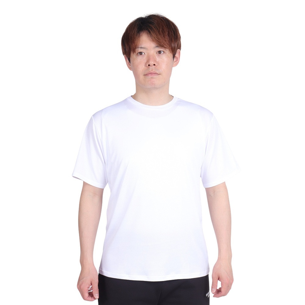 ジローム（GIRAUDM）（メンズ）ドライプラス 1point 半袖Tシャツ CT4S0034-TR863-GRES WHT ワンポイント シンプル 白T 白 吸汗速乾 UVカット
