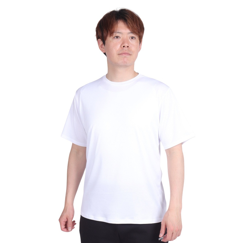 ジローム（GIRAUDM）（メンズ）ドライプラス 1point 半袖Tシャツ CT4S0034-TR863-GRES WHT ワンポイント シンプル 白T 白 吸汗速乾 UVカット