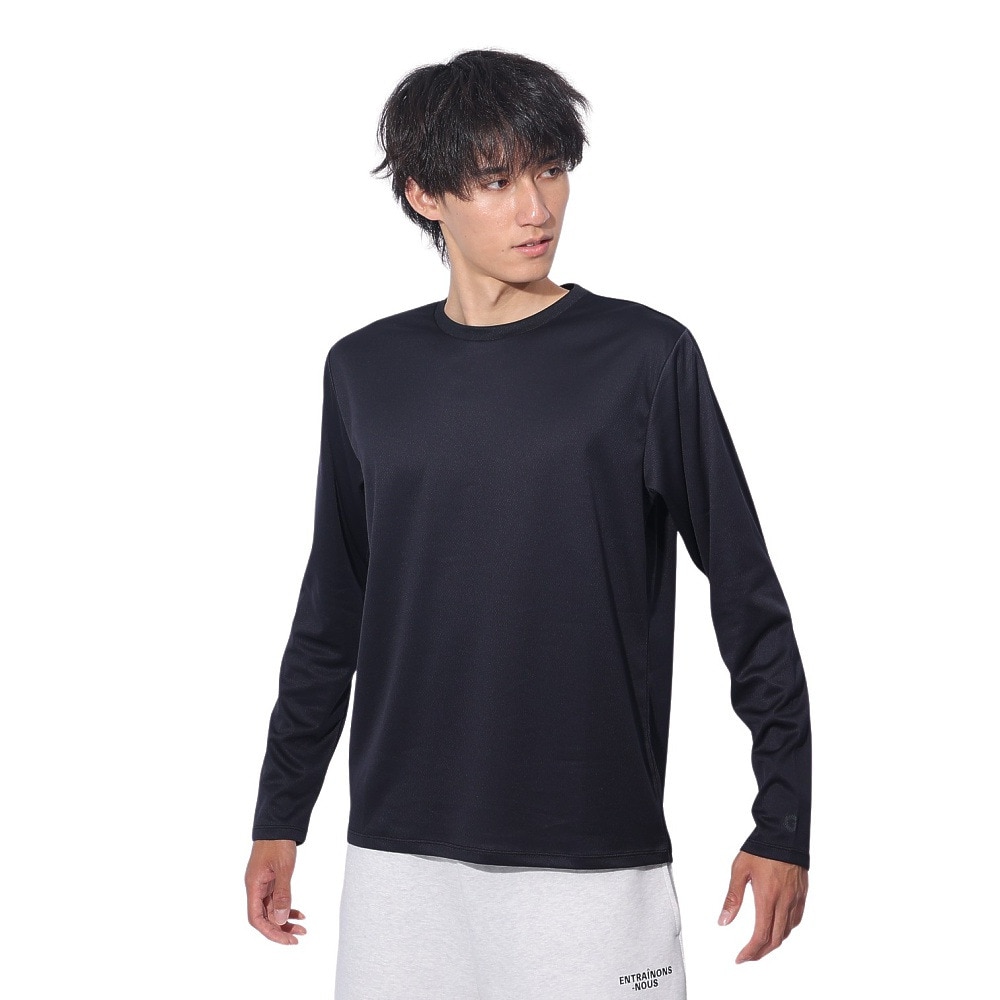 ジローム（GIRAUDM）（メンズ）ドライプラス ワンポイント ロング スリーブ Tシャツ CT4S0035-TR863-GRES BLK