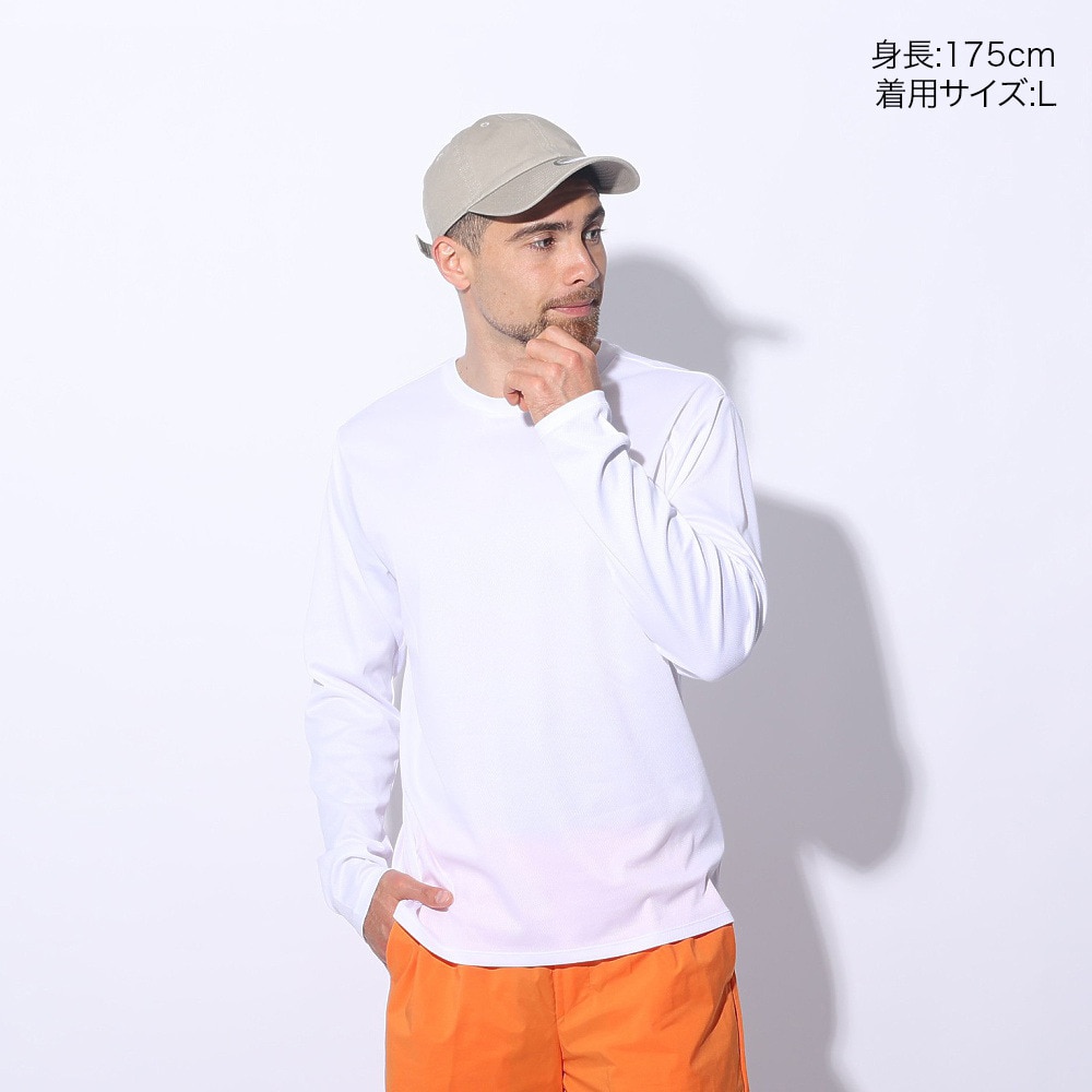 ジローム（GIRAUDM）（メンズ）ドライプラス ワンポイント ロング スリーブ Tシャツ CT4S0035-TR863-GRES WHT