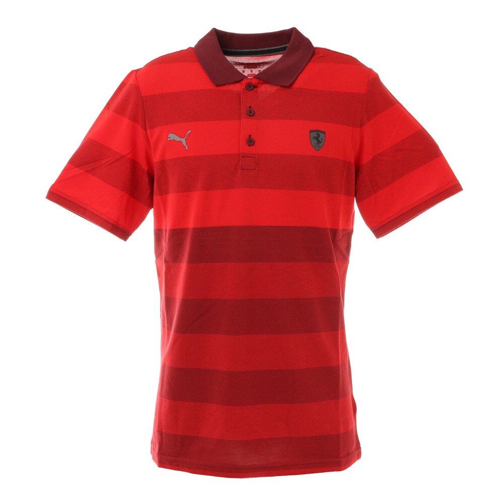  フェラーリ スタイルストライプ ポロシャツ 599879 02 RED