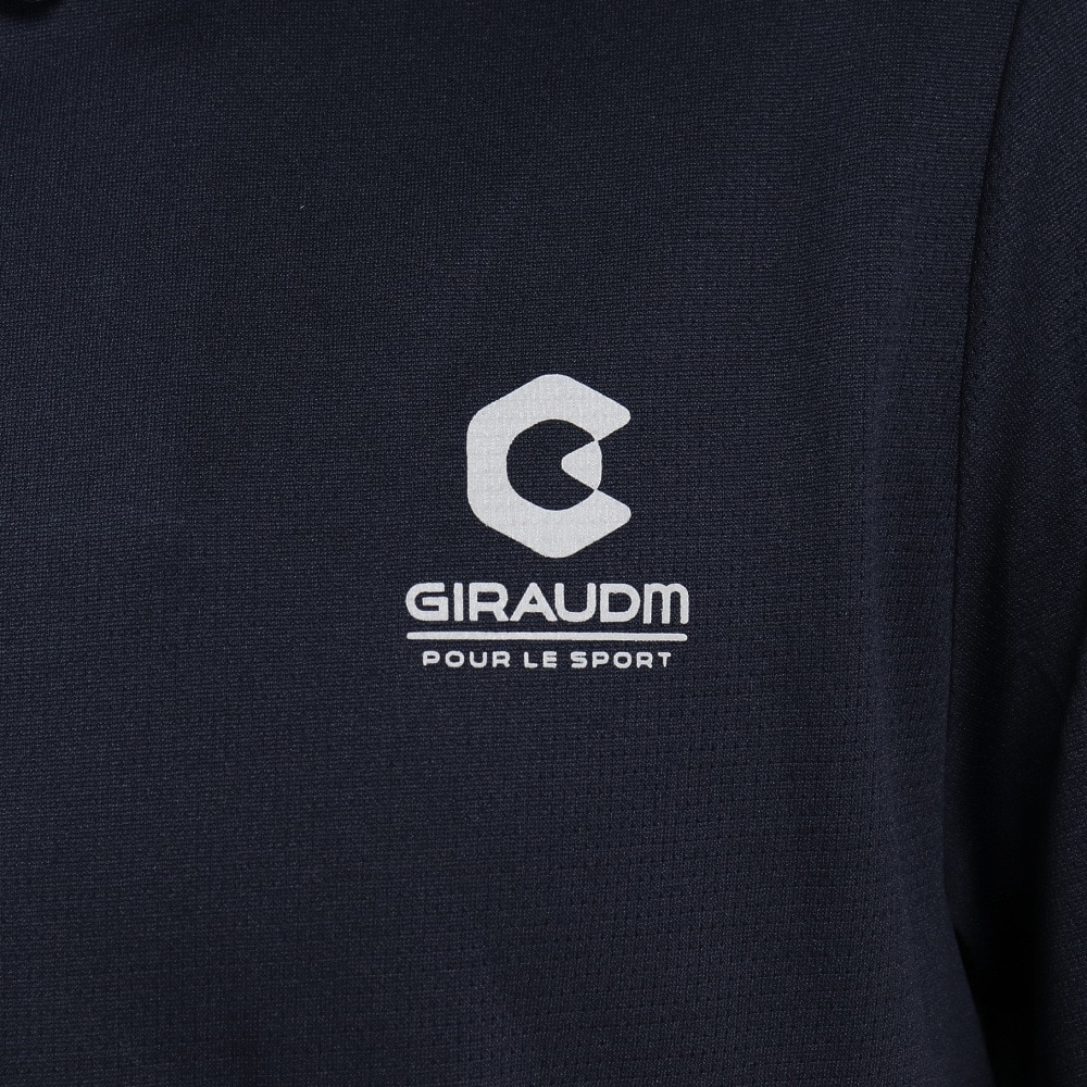 ジローム（GIRAUDM）（メンズ）ドライ 接触冷感 ドライプラスクール メッシュプリント ポロシャツ CT2S3348-TR863-DGSD NVY