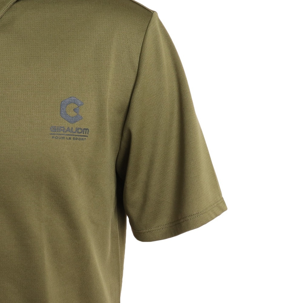 ジローム（GIRAUDM）（メンズ）半袖ポロシャツ メンズ メッシュプリント CT2S3348-TR863-DGSD OLIVE
