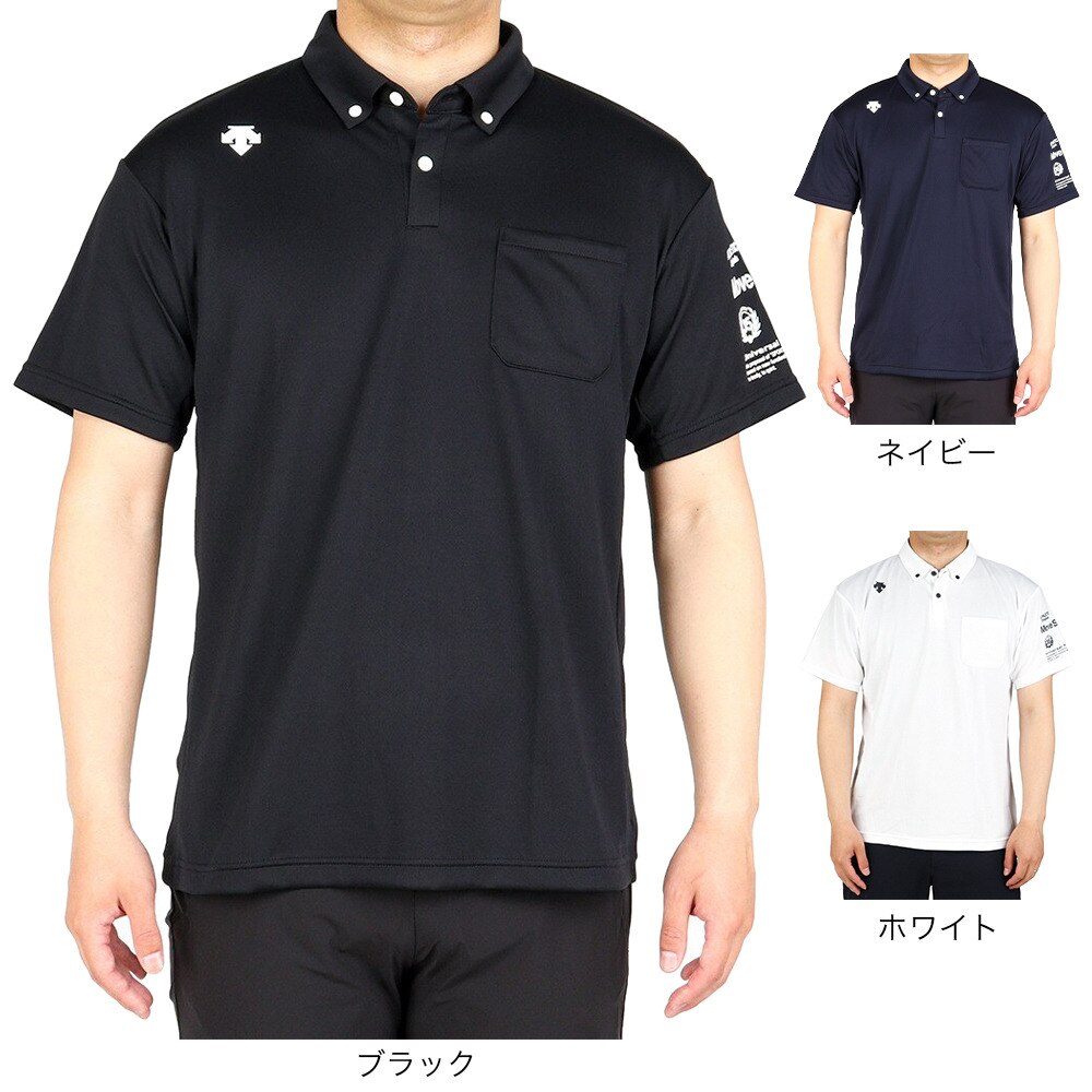 デサント（DESCENTE）（メンズ）半袖ポロシャツ メンズ 接触冷感 ドライ 速乾 ドライプラス DX-C1712XB BK★★★