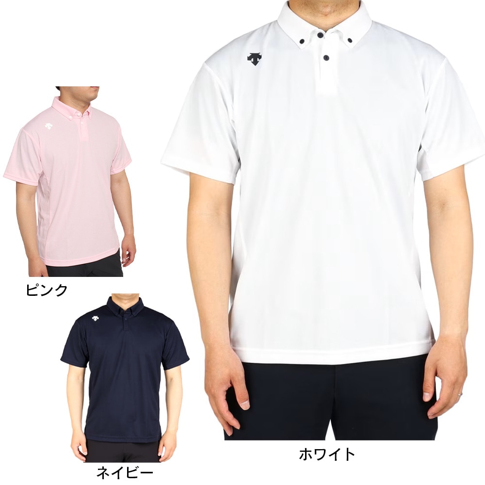 デサント（DESCENTE）（メンズ）半袖ポロシャツ メンズ 白 接触冷感 ドライ 速乾 ドライプラス DX-C1713XB WH