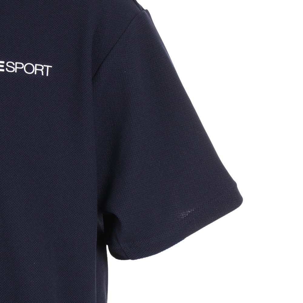 デサント（DESCENTE）（メンズ）SUNSCREEN 鬼鹿の子 カラーロゴ 半袖ポロシャツ DMMVJA70 NV