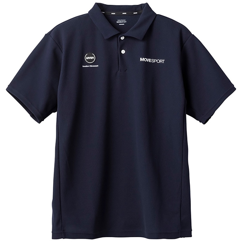 デサント（DESCENTE）（メンズ）SUNSCREEN 鬼鹿の子 カラーロゴ 半袖ポロシャツ DMMVJA70 NV