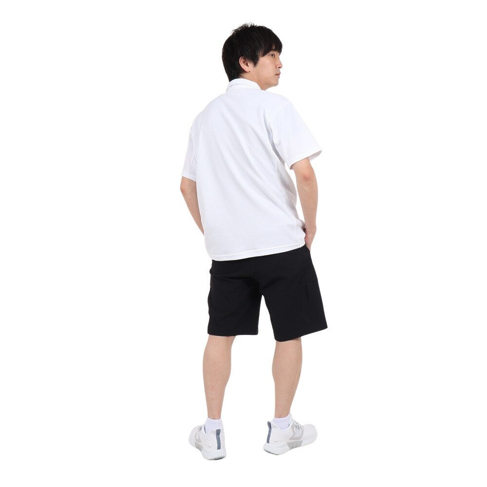 デサント（DESCENTE）（メンズ）SUNSCREEN 鬼鹿の子 カラーロゴ 半袖ポロシャツ DMMVJA70 WH