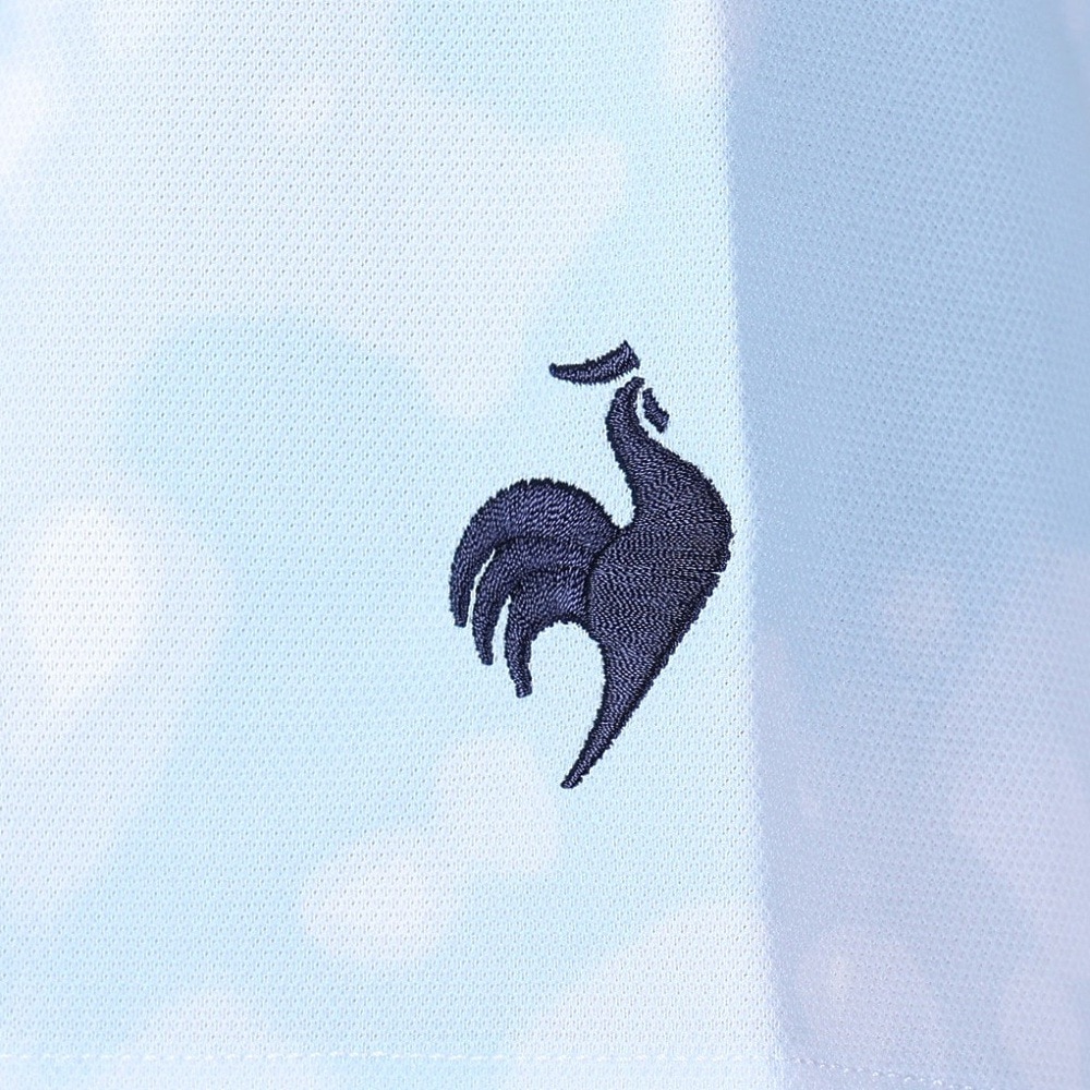 ルコックスポルティフ（lecoqsportif）（メンズ）半袖ポロシャツ メンズ 総柄グラフィック 鹿の子ポロシャツ QMMVJA42 SA