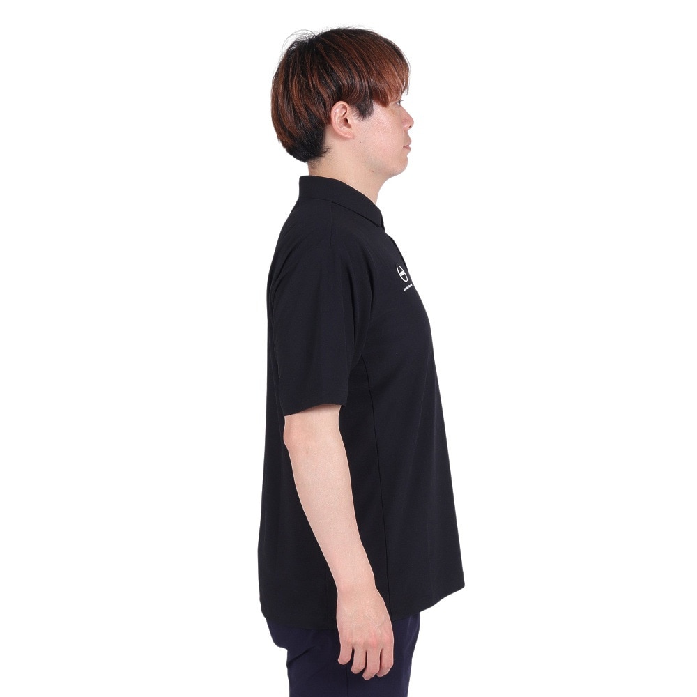 デサント（DESCENTE）（メンズ、レディース）SUNSCREEN ミニ鹿の子 バックロゴ ポロシャツ DMMXJA70 BK