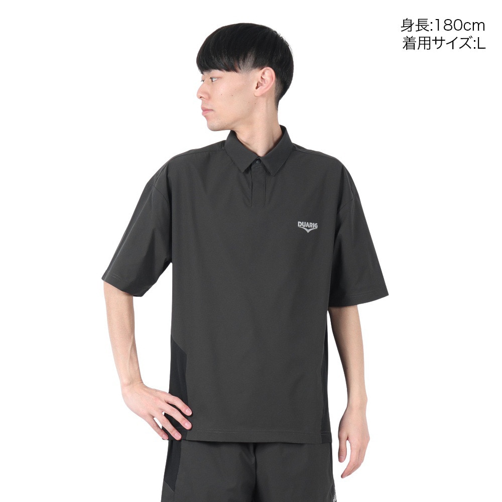 デュアリグ（DUARIG）（メンズ）ドライプラス 15RIP KNIT ポロシャツ 5S0007-TRCT-863HD BLK