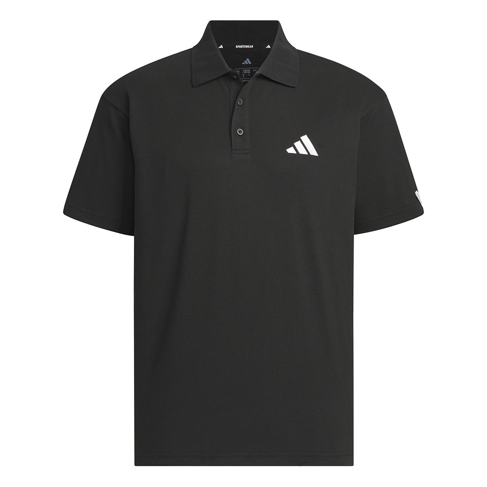 アディダス（adidas）（メンズ）エッセンシャルズ プラス ルーズフィット スモールロゴ 半袖ポロシャツ JUP99-JW6985