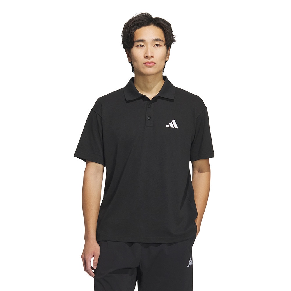 アディダス（adidas）（メンズ）エッセンシャルズ プラス ルーズフィット スモールロゴ 半袖ポロシャツ JUP99-JW6985