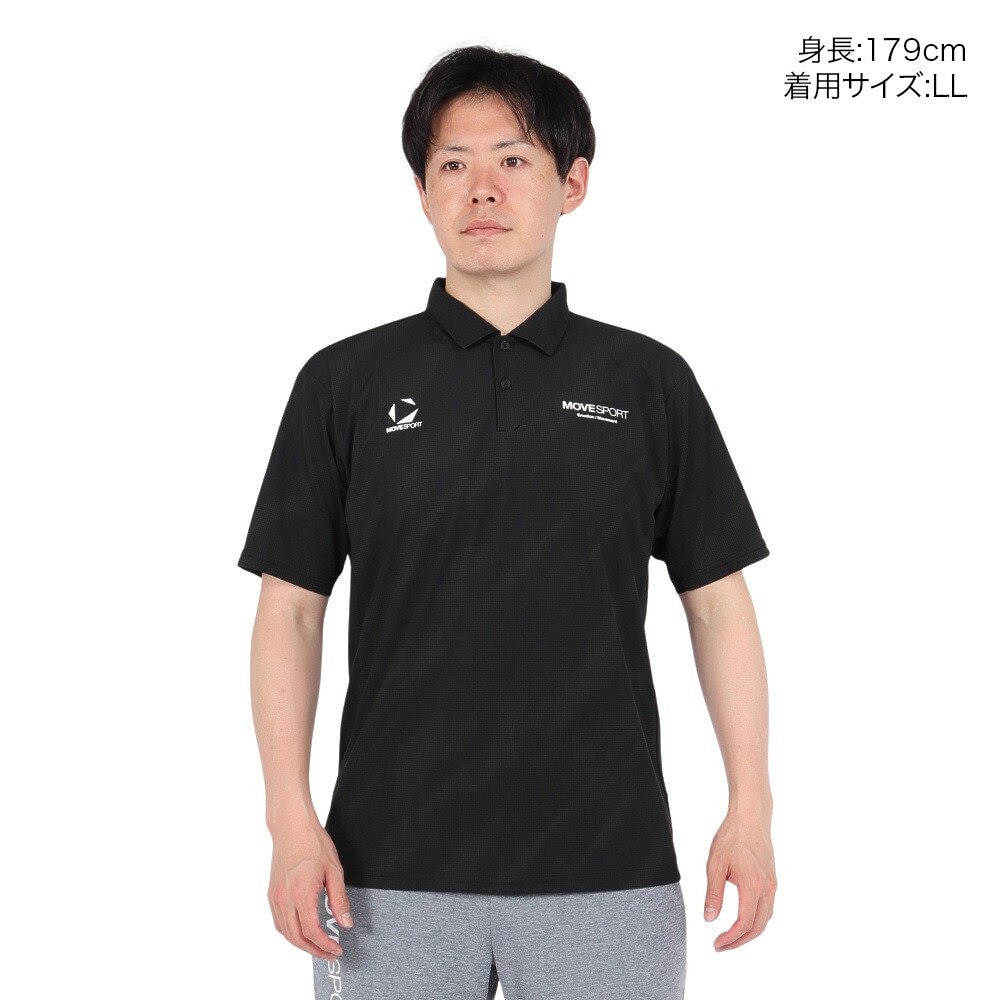 デサント（DESCENTE）（メンズ）SUNSCREEN ミニ鹿の子 総柄グラフィックポロシャツ ST5SHS02M BK00