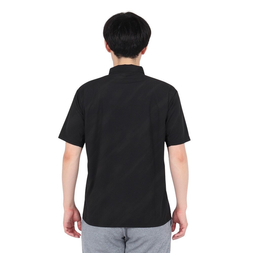 デサント（DESCENTE）（メンズ）SUNSCREEN ミニ鹿の子 総柄グラフィックポロシャツ ST5SHS02M BK00