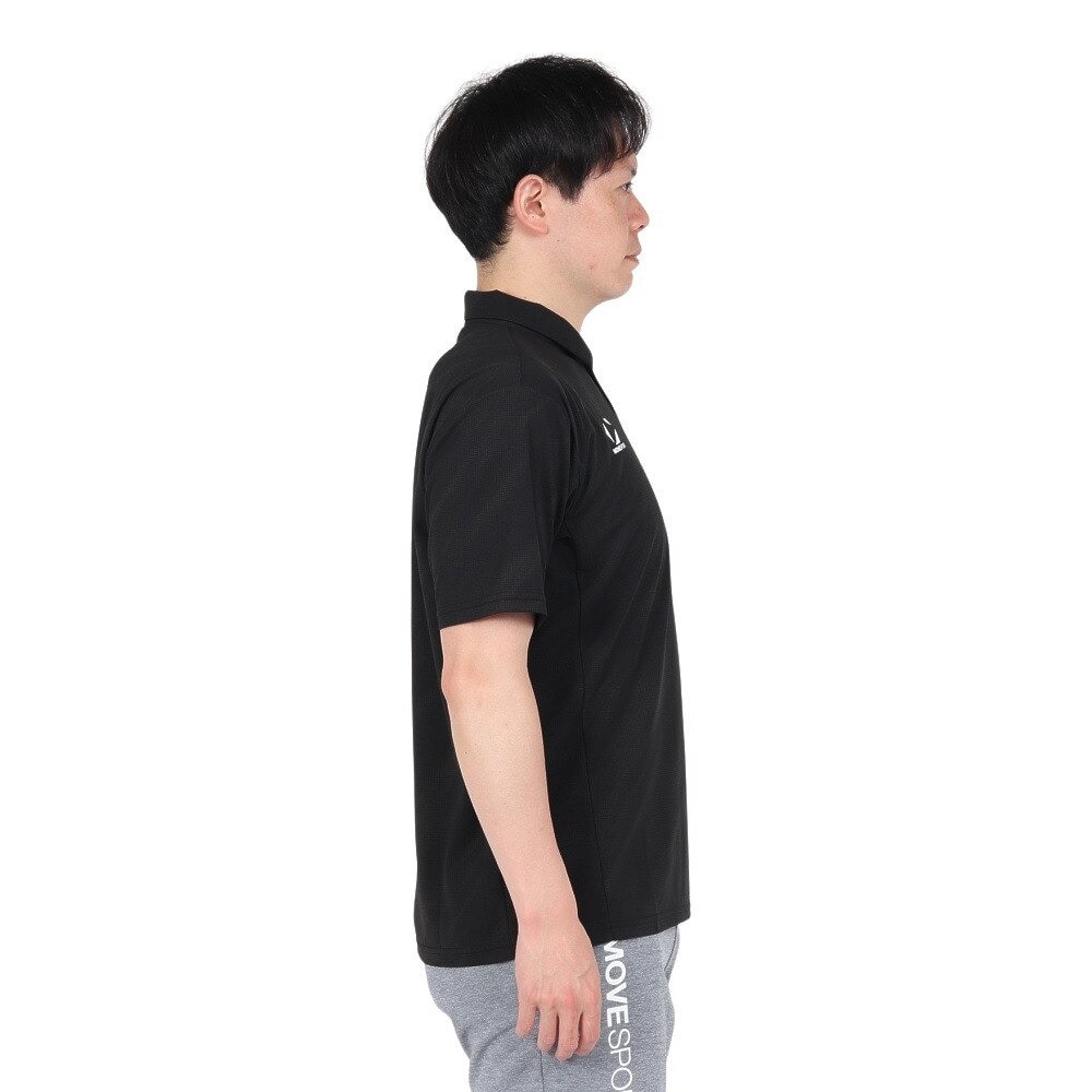 デサント（DESCENTE）（メンズ）SUNSCREEN ミニ鹿の子 総柄グラフィックポロシャツ ST5SHS02M BK00