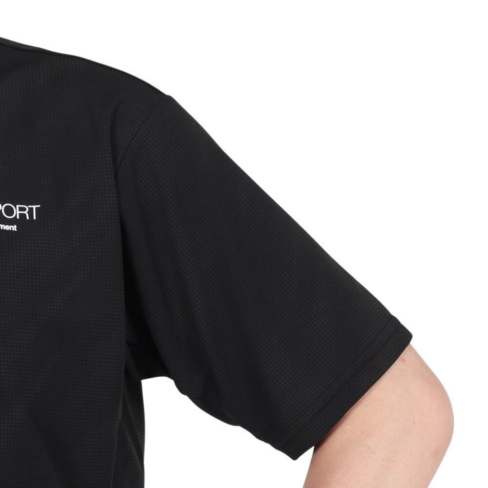 デサント（DESCENTE）（メンズ）SUNSCREEN ミニ鹿の子 総柄グラフィックポロシャツ ST5SHS02M BK00