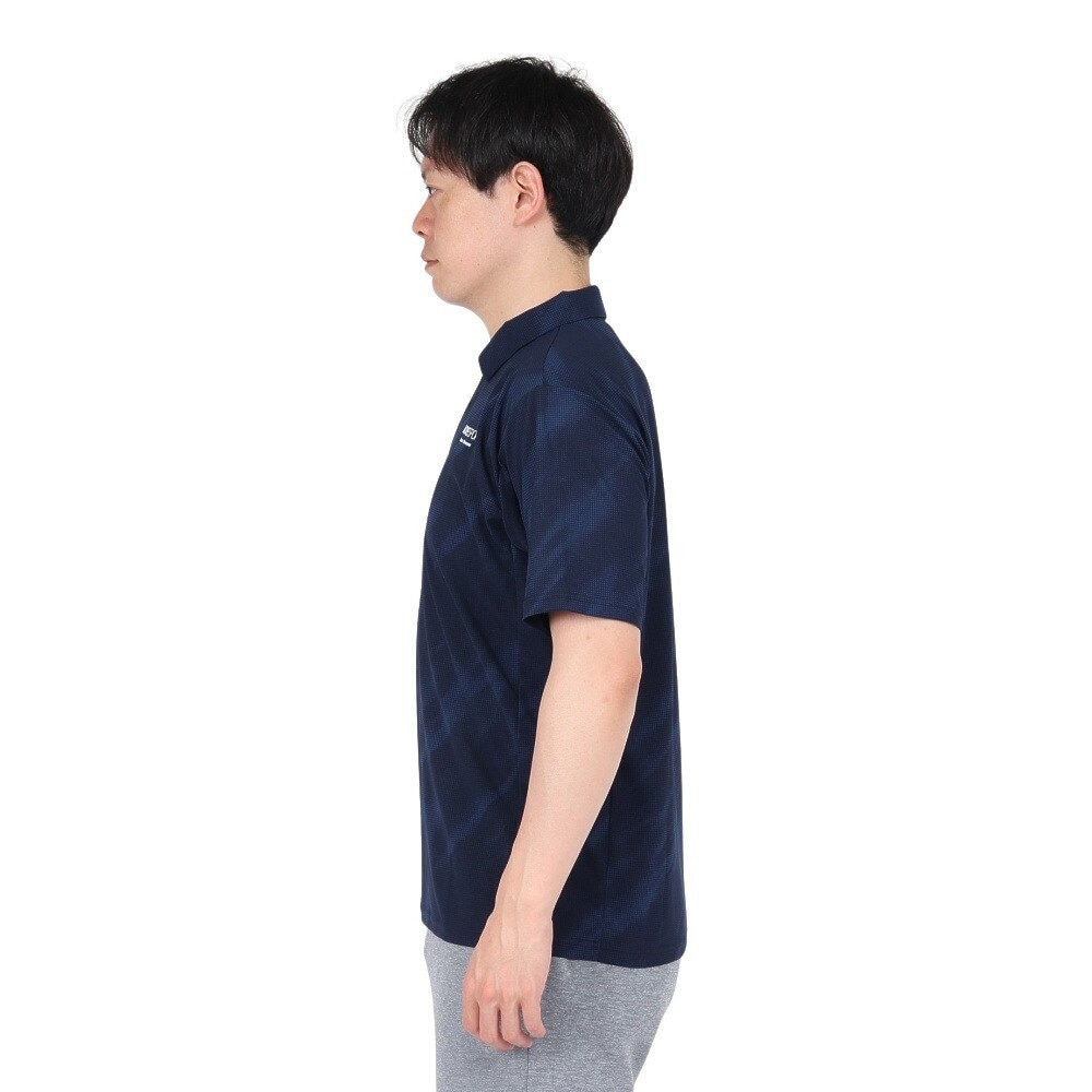 デサント（DESCENTE）（メンズ）SUNSCREEN ミニ鹿の子 総柄グラフィックポロシャツ ST5SHS02M NV00