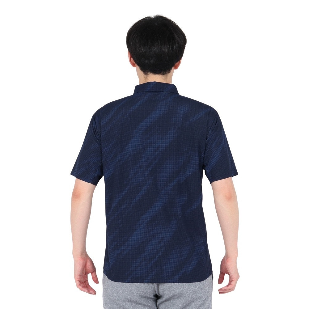 デサント（DESCENTE）（メンズ）SUNSCREEN ミニ鹿の子 総柄グラフィックポロシャツ ST5SHS02M NV00