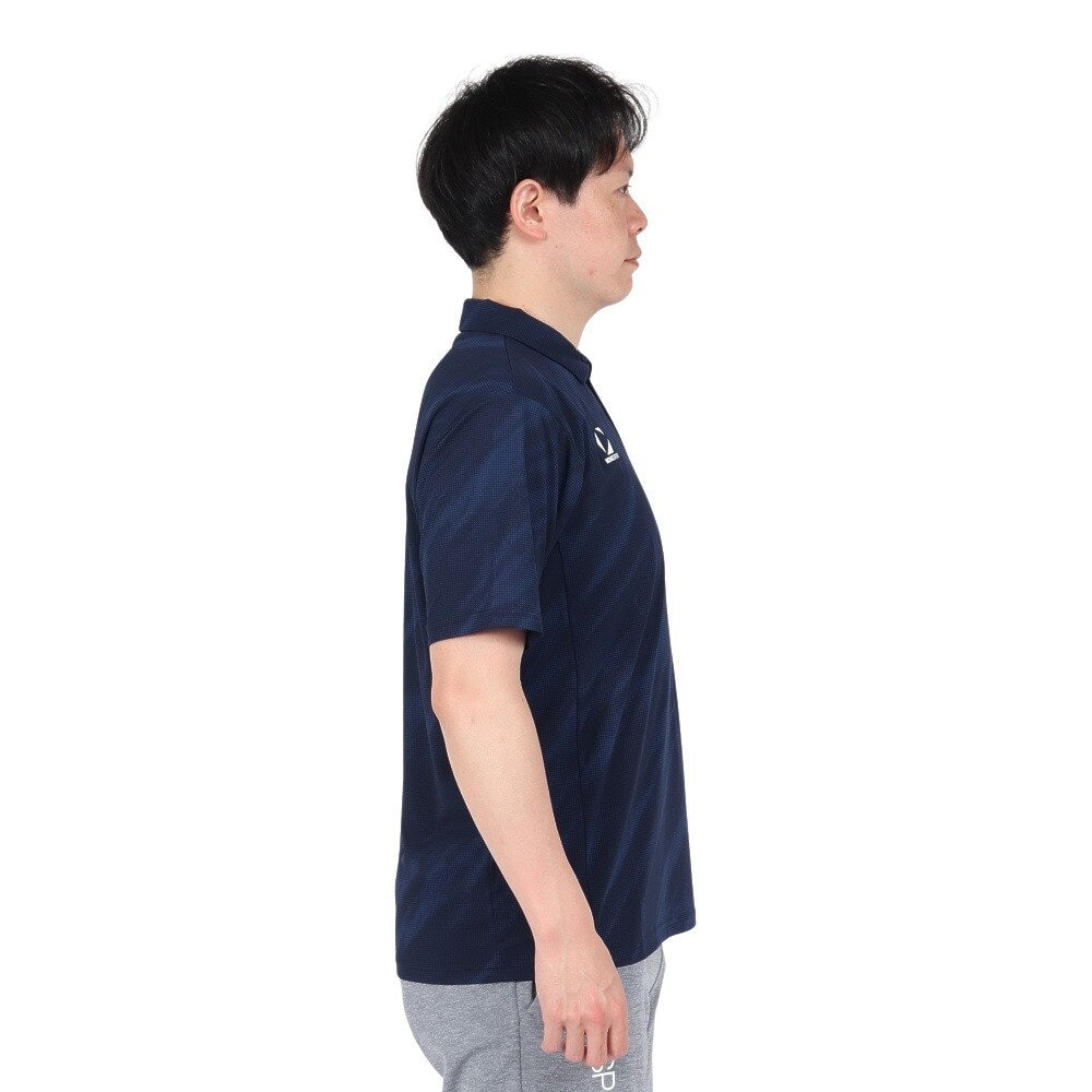 デサント（DESCENTE）（メンズ）SUNSCREEN ミニ鹿の子 総柄グラフィックポロシャツ ST5SHS02M NV00