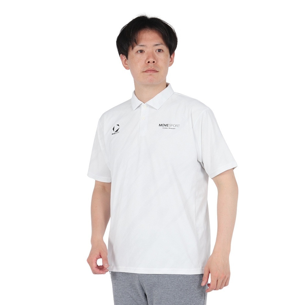 デサント（DESCENTE）（メンズ）SUNSCREEN ミニ鹿の子 総柄グラフィックポロシャツ ST5SHS02M WH00