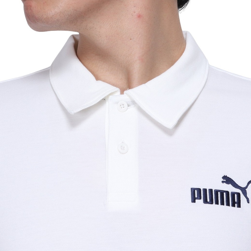 プーマ（PUMA）（メンズ）ESS 長袖ポロシャツ 684817 02 WHT