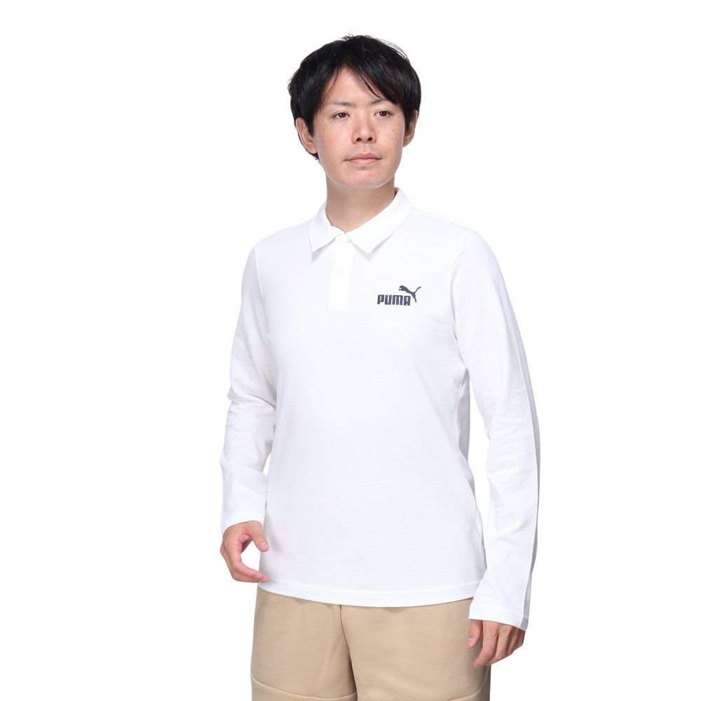 プーマ（PUMA）（メンズ）ESS 長袖ポロシャツ 684817 02 WHT