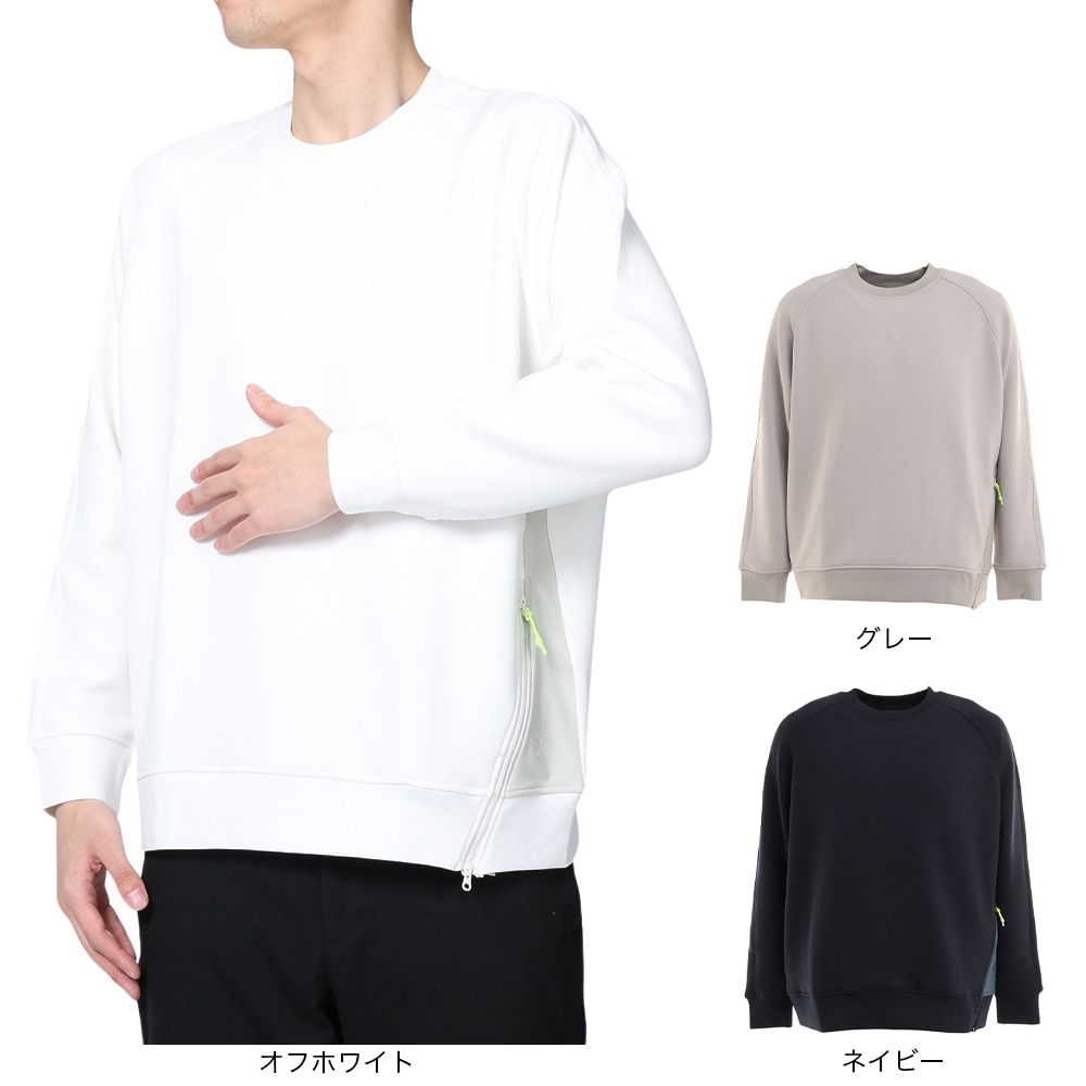 ウィッテム（HUITIEME）（メンズ）長袖シャツ メンズ ハイブリット裾ジップスリットプルオーバー 191-36210-005