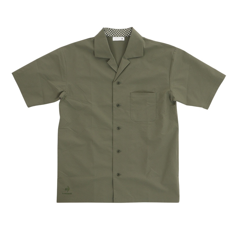 ルコックスポルティフ（lecoqsportif）（メンズ）半袖シャツ メンズ SOLOドライタッチ オープンシャツ QMMTJA65XB KH