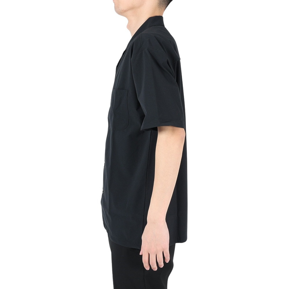 ルコックスポルティフ（lecoqsportif）（メンズ）半袖Tシャツ メンズ グランデイズ オープンカラーシャツ QMMVJA50XB BK