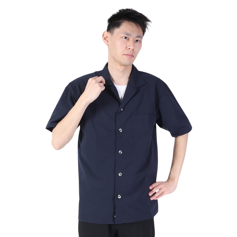 ルコックスポルティフ（lecoqsportif）（メンズ）半袖Tシャツ メンズ グランデイズ オープンカラーシャツ QMMVJA50XB NV