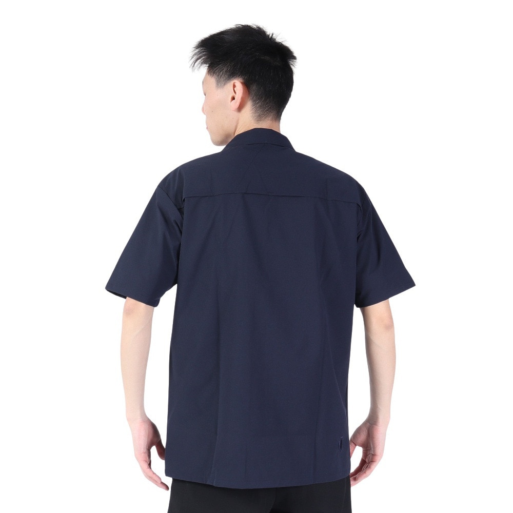 ルコックスポルティフ（lecoqsportif）（メンズ）半袖Tシャツ メンズ グランデイズ オープンカラーシャツ QMMVJA50XB NV