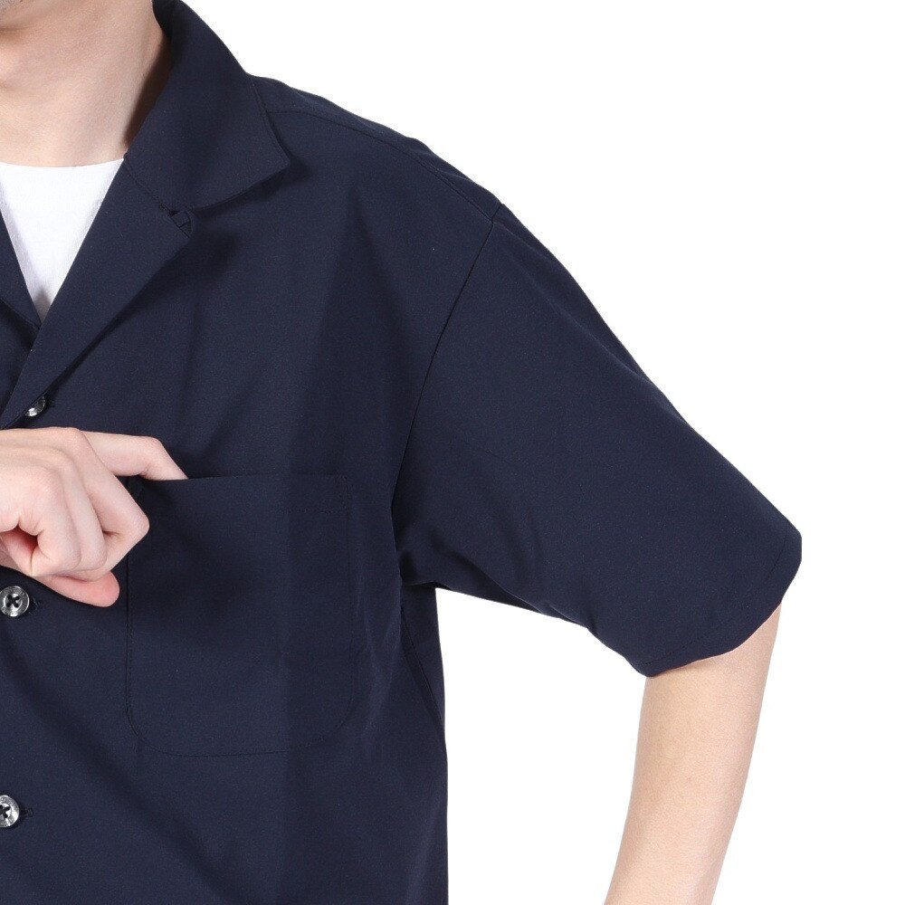 ルコックスポルティフ（lecoqsportif）（メンズ）半袖Tシャツ メンズ グランデイズ オープンカラーシャツ QMMVJA50XB NV