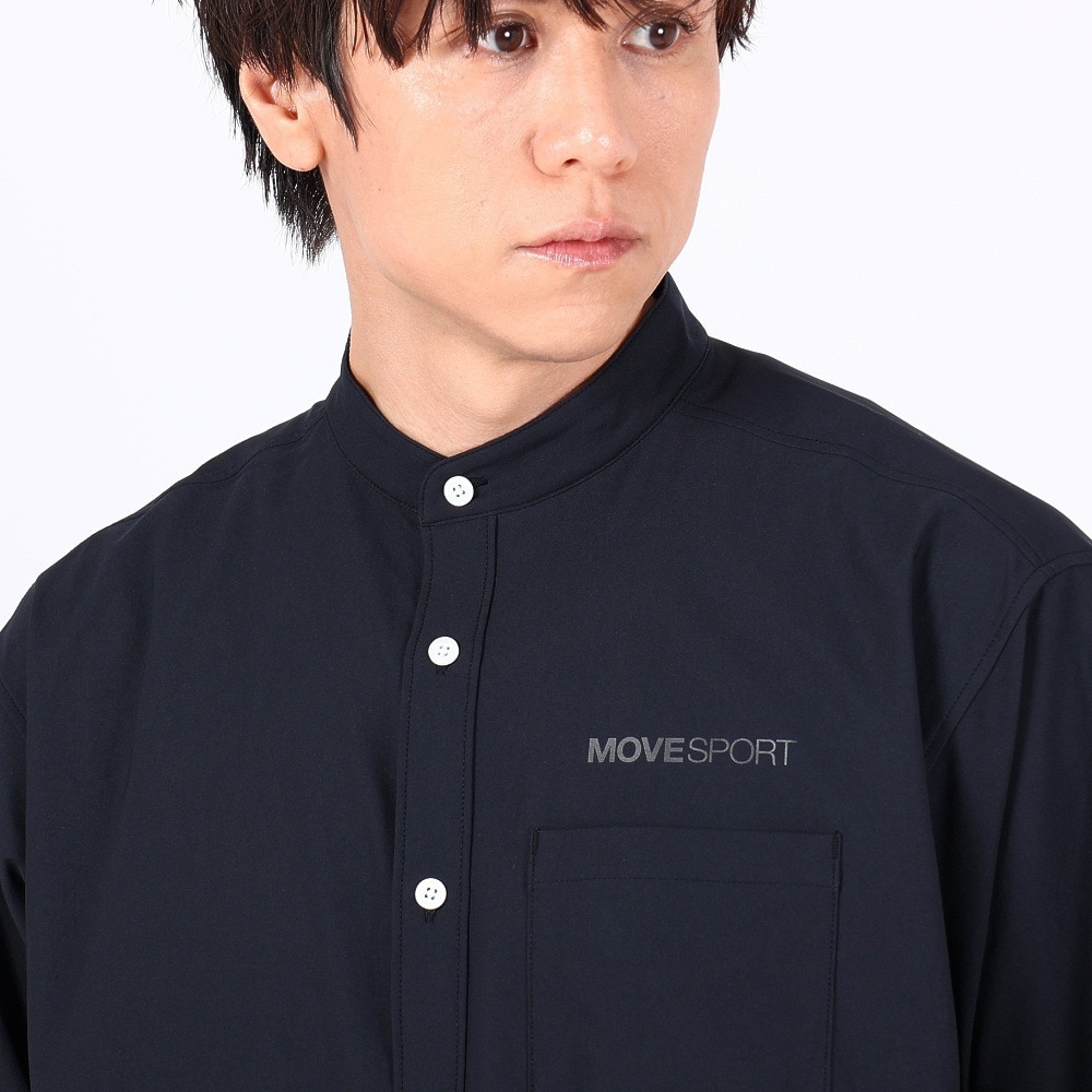 デサント（DESCENTE）（メンズ）ソフトストレッチバンドカラーシャツ DX-C2699XB BK