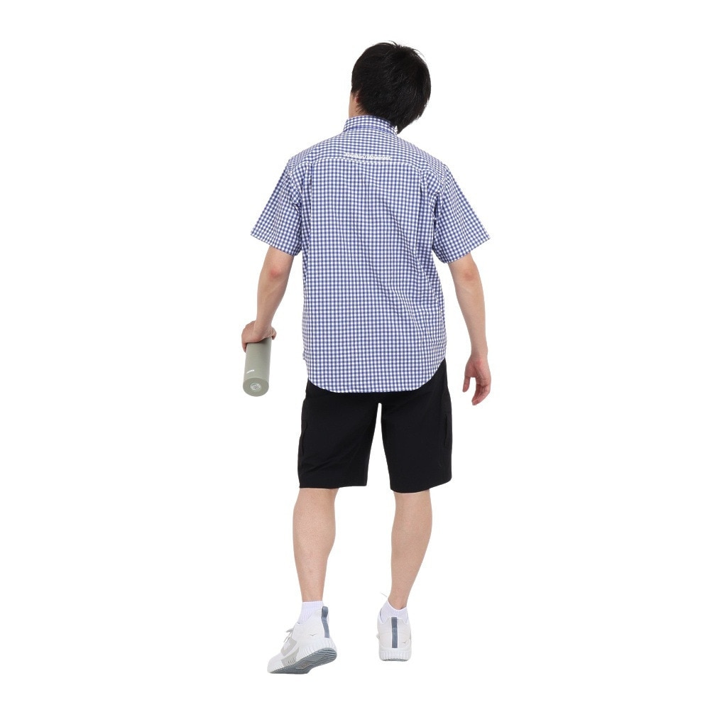 デサント（DESCENTE）（メンズ）半袖シャツ メンズ ギンガムチェック ボタンダウン DMMVJA64 BLWH